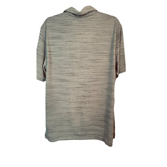 NWT Walter Hagen Size Large Gray Striped Polo Shirt 100% Polyester Golf Wear - Picture 5 of 13